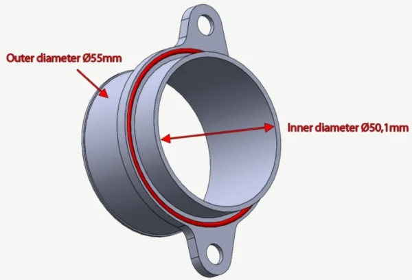 DO88 PERFORMANCE - ADATTATORE TURBO 50MM  PORSCHE 997.1 TT / GT2 - immagine 3