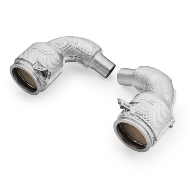 RM MOTORS - DOWNPIPE PORSCHE 911 992 TURBO / TURBO S + CATALIZZATORE E SCUDO TERMICO