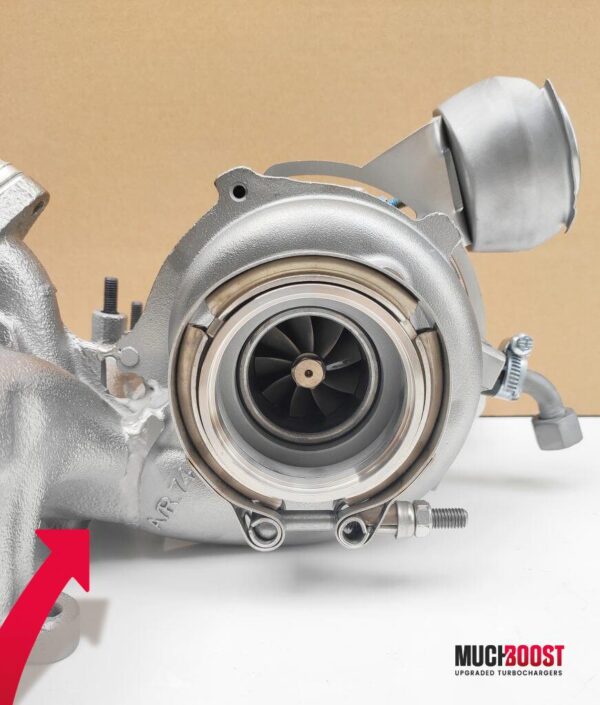 MUCHBOOST - TURBOCOMPRESSORE UPGRADE BILLET WHEEL GTB2265VK HYBRID TURBO VACUUM CONVERTED WITH A WELDED 1.9/2.0 TDI MANIFOLD - immagine 2