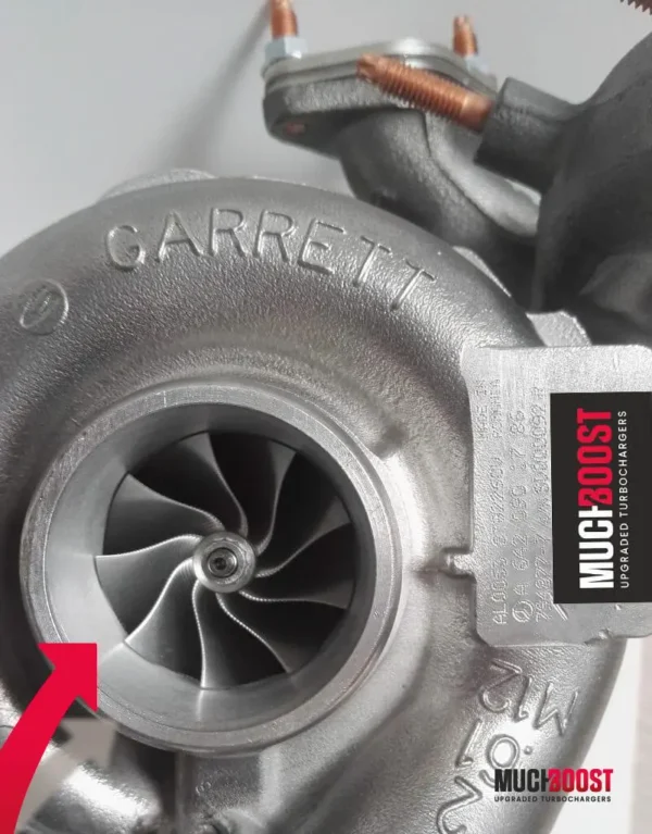 MUCHBOOST - TURBOCOMPRESSORE UPGRADE BILLET WHEEL GTB2265VKLR CERAMIC BALL BEARING HYBRID TURBO VACUUM CONVERTED WHIT A WELDED 1.9/2.0 TDI MANIFOLD - immagine 2
