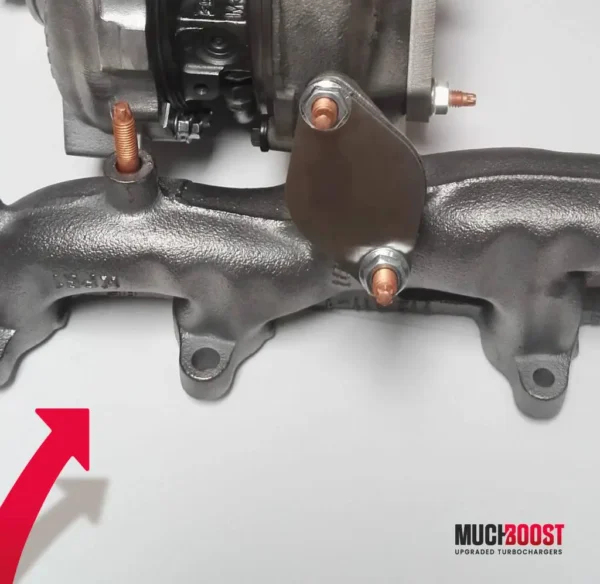 MUCHBOOST - TURBOCOMPRESSORE UPGRADE BILLET WHEEL GTB2265VKLR CERAMIC BALL BEARING HYBRID TURBO VACUUM CONVERTED WHIT A WELDED 1.9/2.0 TDI MANIFOLD - immagine 3
