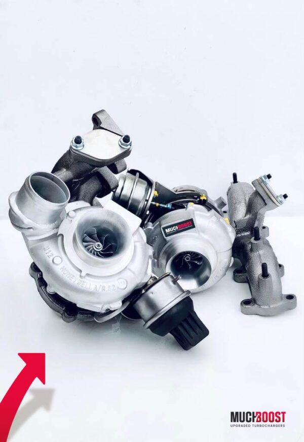 MUCHBOOST - TURBOCOMPRESSORE UPGRADE BILLET WHEEL GTD1756VRK HYBRID TURBO VACUUM CONVERTED WITH A WELDED 1.9/2.0 TDI MANIFOLD