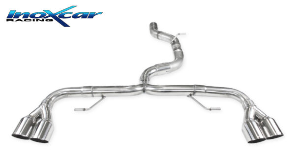 INOX CAR - POSTERIORE SENZA SILENZIATORE CON USCITA 2 X DIAM.80 RACING DX+SX AUDI A1 / S1 8X 2.0 TFSI (231cv) QUATTRO SPORTBACK 2014