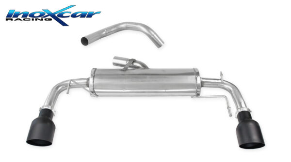 INOX CAR - POSTERIORE CON USCITA DIAM. 100 BLACK CERAMIC DX+SX ABARTH 595 1.4 TURBO T-JET (160CV) 2012