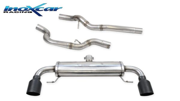 INOX CAR - TUBO CENTRALE DIRETTO + TERMINALE CON USCITA DIAM. 100 RACING BLACK CERAMIC DX+SX AUDI A1 / S1 8X 2.0 TFSI QUATTRO (256CV) 2012