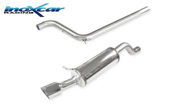 INOX CAR - TUBO CENTRALE DIRETTO + POSTERIORE SILENZIATO CON USCITA 1 X DIAM. 100 RACING AUDI A1 GB 40TFSI 2.0T (200CV) SPORTBACK 2018