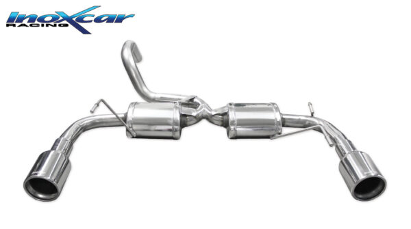 INOX CAR - POSTERIORE A 2 SILENZIATORI CON USCITA DIAM. 102 DX+SX ABARTH 500 1.4 T-JET 2008 / CABRIO 2010