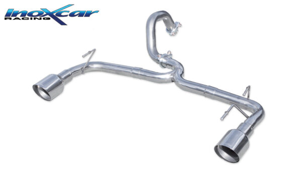 INOX CAR - POSTERIORE SENZA SILENZIATORE CON USCITA DIAM. 102 RACING DX+SX ABARTH 500 1.4 T-JET 2008 / CABRIO 2010