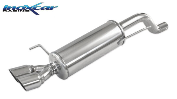 INOX CAR - POSTERIORE CON USCITA2 X DIAM.80 RACING ABARTH GRANDE PUNTO 1.4 T-JET (155CV) 2007 - MAGGIORATO