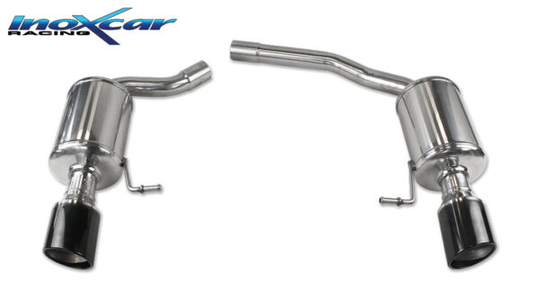 INOX CAR - POSTERIORE CON USCITA DIAM. 100 X-RACE DX+SX BLACK AUDI A5 8T/8F QUATTRO 2.7 TDI 190CV 07-11