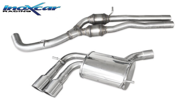 INOX CAR - TUBO CENTRALE CON SILENZIATORE + POSTERIORE CON USCITA DOPPIA DIAM.90 RACING  AUDI RS3 8P 2.5 TFSI QUATTRO 340CV 2011