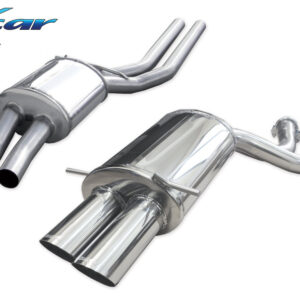 INOX CAR - TUBO CENTRALE CON SILENZIATORE + POSTERIORE CON USCITA 2 X DIAM.80 RACING AUDI RS4 B5 2.7 BITURBO 380CV 98-01
