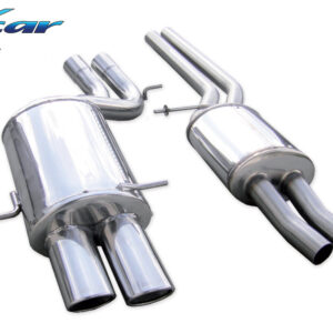 INOX CAR - TUBO CENTRALE CON SILENZIATORE + POSTERIORE CON USCITA 2 X OVALE AUDI RS4 B5 2.7 BITURBO 380CV 98-01