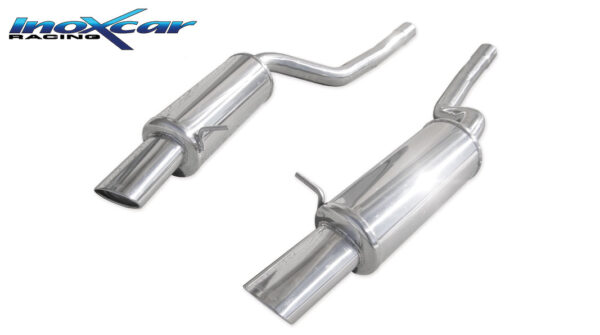 INOX CAR -  POSTERIORE CON USCITA SINGOLA OVALE 120X80 DX+SX AUDI RS6 C5 4.2L V8 450CV 02-04