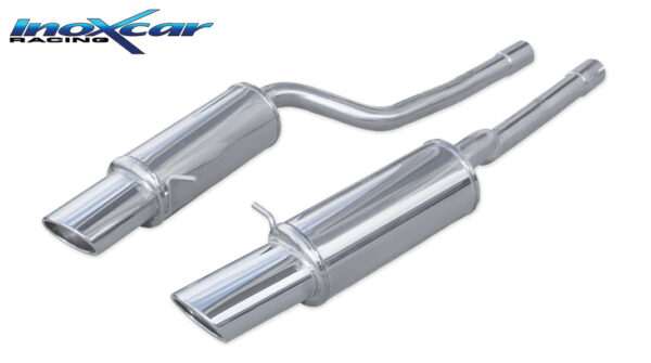 INOX CAR -  POSTERIORE CON USCITA SINGOLA OVALE 150X105 DX+SX AUDI RS6 C5 4.2L V8 450CV 02-04