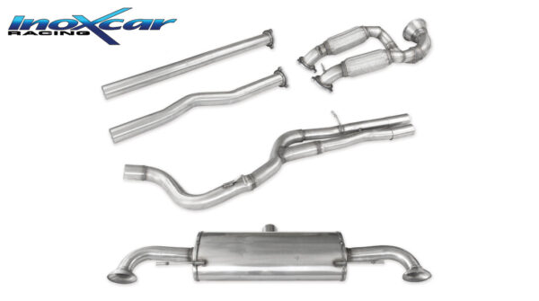 INOX CAR - TUBO SOSTITUZIONE CATALIZZATORE 1 CAT + TUBO SOSTITUZIONE CATALIZZATORE + POSTERIORE CON USCITA DX+SX2 CAT AUDI TTRS 2.5 TFSI QUATTRO 340CV 2006