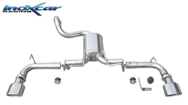 INOX CAR - POSTERIORE DUPLEX CON USCITA OVALE FIAT 500 1.4 16V 100CV 2007