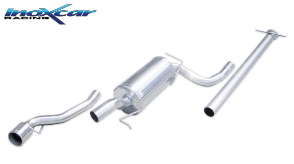 INOX CAR - TUBO CENTRALE DIRETTO + POSTERIORE CON SINGOLA USCITA DIAM.102 FORD FOCUS MK1 RS 2.0 16V TURBO 215V 2003