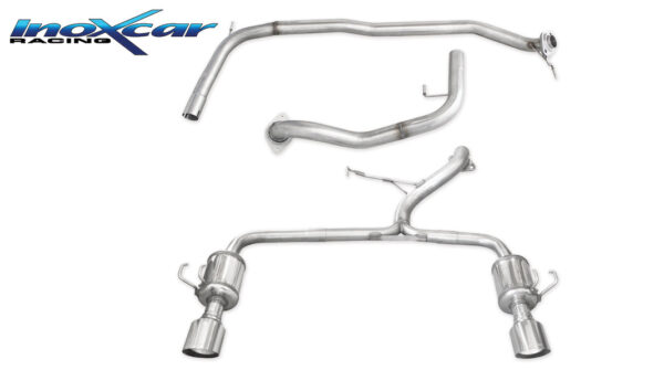 INOX CAR - TUBO CENTRALE DIRETTO + POSTERIORE CON USCITA SINGOLA DIAM. 114 RACING DX+SX HONDA CIVIC TYPE-R FK2 2.0 310CV 2015