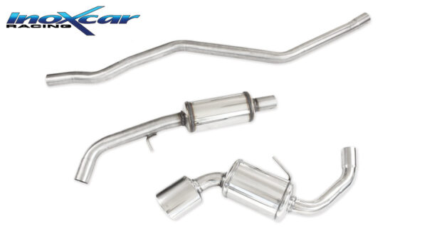 INOX CAR - TUBO CENTRALE CON SILENZIATORE + POSTERIORE CON USCITA OVALE BMW SERIE 1 E87 120D 163CV 2004