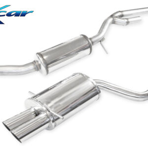 INOX CAR - TUBO CENTRALE CON SILENZIATORE + POSTERIORE CON USCITA 2 X DIAM. 80 RACING AUDI S4 B5 2.7 BITURBO 265CV 98-01