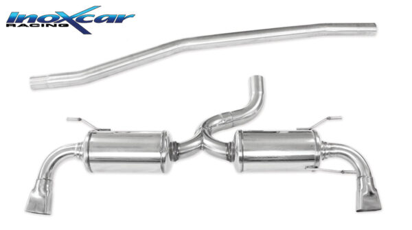 INOX CAR - TUBO CENTRALE + POSTERIORE CON 2 SILENZIATORI DX+SX LAND OVER EVOQUE 2.2 SD4 190CV 2011