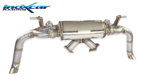 INOX CAR - POSTERIORE CON USCITA DX+SX + VALVOLE CON MONTAGGIO MOTORINI ELETTRICI AUDI R8 4S 5.2 V10 COUPE 620CV 2019