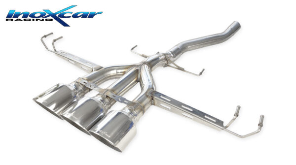 INOX CAR - POSTERIORE SENZA SILENZIATORE CON USCITA CENTRALE 3 X DIAM. 114 RACING HONDA CIVIC TYPE R FK8 2.0I (320CV) 2017
