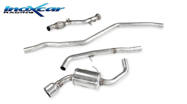 INOX CAR - TUBO CENTRALE CON SILENZIATORE + POSTERIORE CON USCITA SINGOLA DIAM.102 SIN BMW SERIE 1 E87 120D 163CV 2004