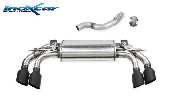 INOX CAR -  TERMINALE SILENZIATO CON USCITA 2X DIAM.100 RACING BLACK CERAMIC DX+SX + VALVOLE CON MONTAGGIO MOTOTRINI ELETTRICI AUDI SQ2 GA 2.0 TFSI 300CV QUATTRO 2021