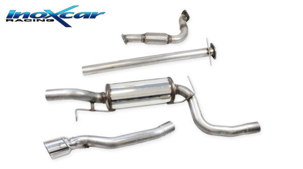INOX CAR - TUBO INTERMEDIO + TUBO CENTRALE DIRETTO + POSTERIORE CON USCITA DIAM. 102 RACING FORD FOCUS MK2 RS 2.0 16V TURBO 215CV 2003