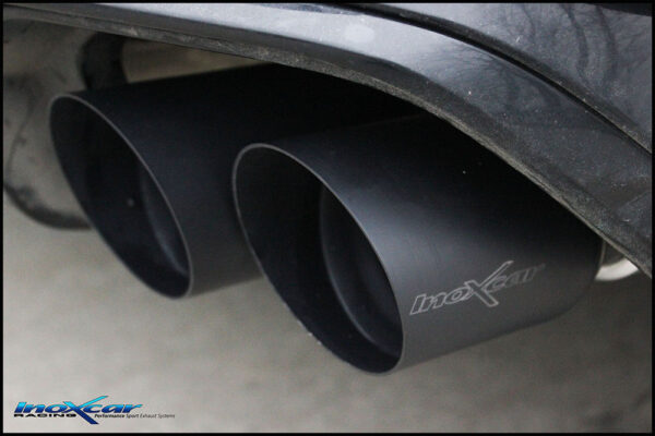 INOX CAR - TUBO CENTRALE SILENZIATO + TERMILANE SILENZIATO CON USCITA 2 X DIAM.90 RACING BLACK CERAMIC + VALVOLE CON MONTAGGIO MOTORINI ELTTRICI AUDI RS4 B9 QUATTRO AVANT 2.9 450CV 2018