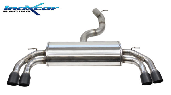 INOX CAR - POSTERIORE CON USCITA 2 X DIAM. 80 RACING BLACK CERAMIC DX+SX AUDI S3 8V SPORTBACK 2.0 TFSI 300CV 2013