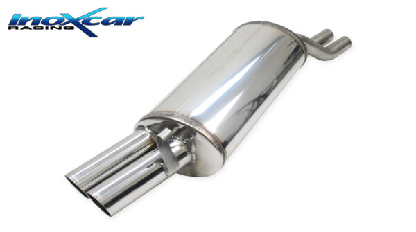 INOX CAR - POSTERIORE SILENZIATO CON USCITA 2 X DIAM.70 RACING BMW E30 320 IS 2.0 16V 192CV 89-91