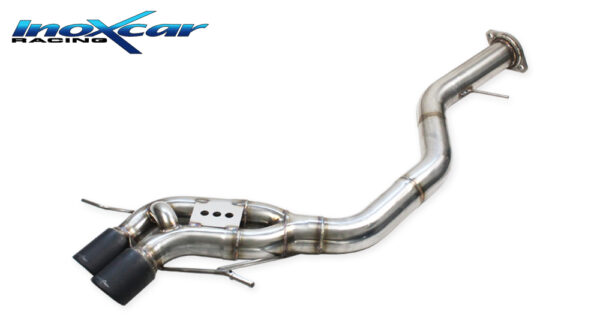 INOX CAR - POSTERIORE SENZA SILENZIATORE CON USCITA 2 X DIAM. 80 X-RACE BLACK MATT BMW SERIE 1 E82 135i 3.0 BITURBO 306CV COUPE 2007/2010