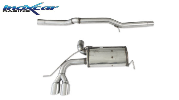 INOX CAR - TUBO CENTRALE DIRETTO + TERMINALE CON USCITA 2 X DIAM. 76 RACING AUDI S3 8L 1.8 TURBO 210CV-225CV 99-03