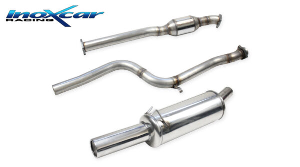INOX CAR - TUBO SOSTITUZIONE CATALIZZATORE CON CAT. METALICCO SPORTIVO 200CPSI + TUBO CENTRALE DIRETTO + POSTERIORE CON SILENZIATORE CON USCITA DIAM.90 FIAT COUPE 2.0 16V TURBO 190CV 94-96