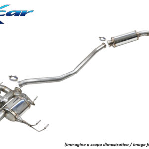 INOX CAR - TUBO CENTRALE SILENZIATO + TERMINALE SILENZIATO CON USCITE CENTRALI 3 X DIAM. 114 RACING BLACK CERAMIC + VALVOLA CON MONTAGGIO MOTORINO ELETTRICO DI SERIE HONDA CIVIC TYPE R FL5 2.0i V-TECH (329CV) 2022