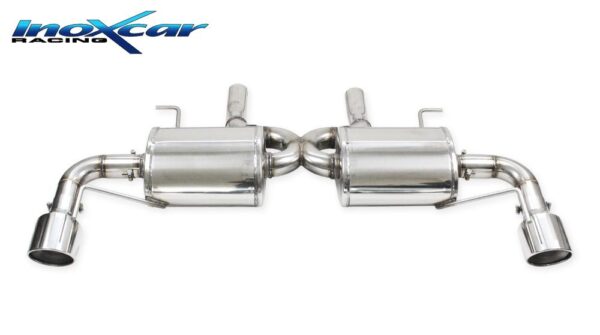 INOX CAR - POSTERIORE SILENZIATO CON USCITA DIAM. 110 X-RACE DX+SX CHEVROLET CAMARO 3.6 V6 (340cv) CABRIO 2016