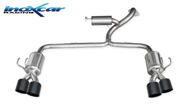 INOX CAR - POSTERIORE CON USCITA 2 X DIAM. 100 RACING BLACK CERAMIC DX+SX HONDA CIVIC TYPE-R FK2 2.0 310CV 2015