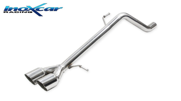 INOX CAR - POSTERIORE SENZA SILENZIATORE CON USCITA 2 X DIAM. 80 RACING HYUNDAI I20N S-LINE 1.0 120CV HYBRID 48V 2021-2023