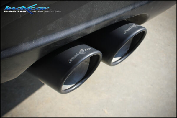 INOX CAR - POSTERIORE SENZA SILENZIATORE CON USCITA 2 X DIAM. 80 X-RACE BLACK MATT BMW SERIE 1 E82 135i 3.0 BITURBO 306CV COUPE 2007/2010