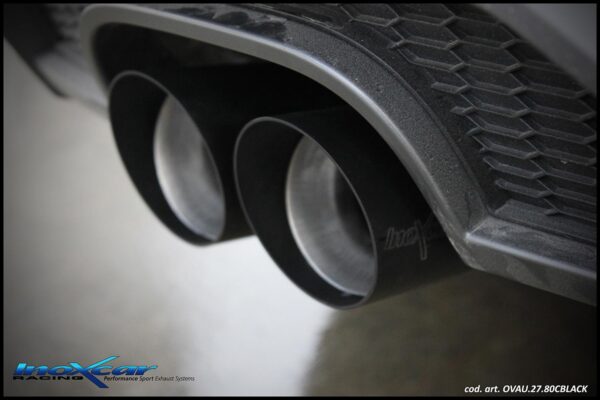 INOX CAR - POSTERIORE CON USCITA 2 X DIAM. 80 BLACK CERAMIC AUDI A3 8V SPORTBACK 2.0 TFSI SPORT 190CV 2WD 2016-2018