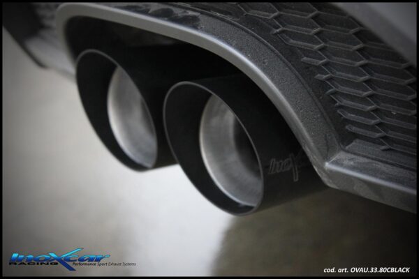 INOX CAR - POSTERIORE CON USCITA 2 X DIAM. 80 RACING BLACK CERAMIC AUDI A3 8V SPORTBACK 1.5 TFSI (150cv) 2WD 2017