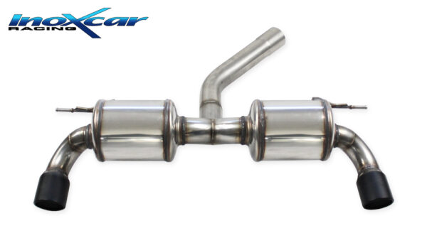 INOX CAR - POSTERIORE DUPLEX CON DUE SILENZIATORI USCITA DIAM.90 X-RACE BLACK MATTE BMW SERIE 1 F21 120I 2.0T 148CV 16-18