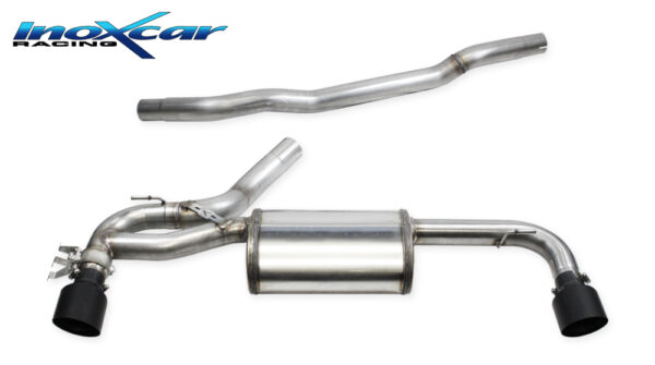 INOX CAR - TERMINALE SILENZIATO CON USCITA DIAM. 100 RACING BLACK CERAMIC DX+SX + VALVOLA CON MONTAGGIO MOTORINO ELETTRICO BMW SERIE 1 F40 1 128Ti 2.0 (265cv) 2020