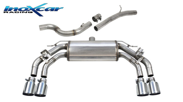 INOX CAR - TUBO CENTRALE DIRETTO + POSTERIORE CON USCITA 2 X DIAM. 90 RACING + VALVOLA CON MONTAGGIO MOTORINI ELETTRICI CUPRA FORMENTOR VZ 2.0 TSI 333CV 2024