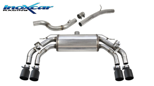 INOX CAR - TUBO CENTRALE DIRETTO + POSTERIORE CON USCITA 2 X DIAM. 90 X-RACE BLACK MATT + VALVOLA CON MONTAGGIO MOTORINI ELETTRICI CUPRA FORMENTOR VZ 2.0 TSI 333CV 2024