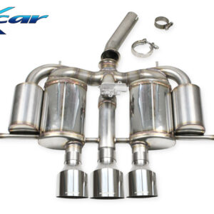 INOX CAR - POSTERIORE SILENZIATO CON USCITE CENTRALI 2 X DIAM. 100 RACING + 1 X DIAM.114 RACING + VALVOLA CON MONTAGGIO MOTORINO ELETTRICO DI SERIE HONDA CIVIC TYPE R FL5 2.0i V-TECH (329CV) 2022