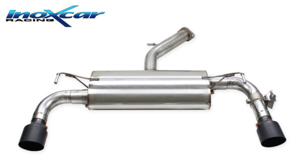 INOX CAR - TERMINALE SILENZIATO CON USCITA DIAM. 100 RACING BLACK CERAMIC DX+SX + VALVOLA CON MOTORINO ELETTRICO DI SERIE HYUNDAI I30N 2.0 275CV 2019